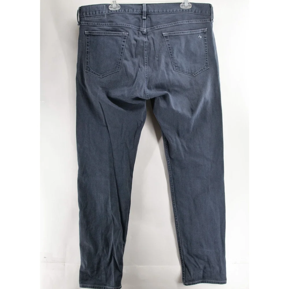 rag & bone Men 38x32 Minna Dark Blue Fit Slim Fit Stretch Denim Jeans Button Fly